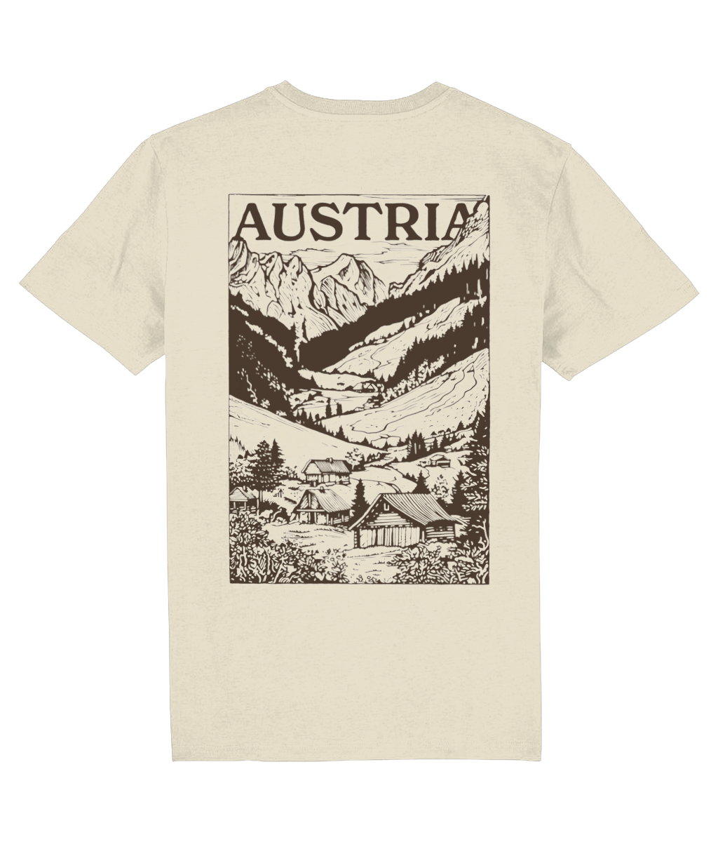 Shirt - Oostenrijkse bergen zwart/wit
