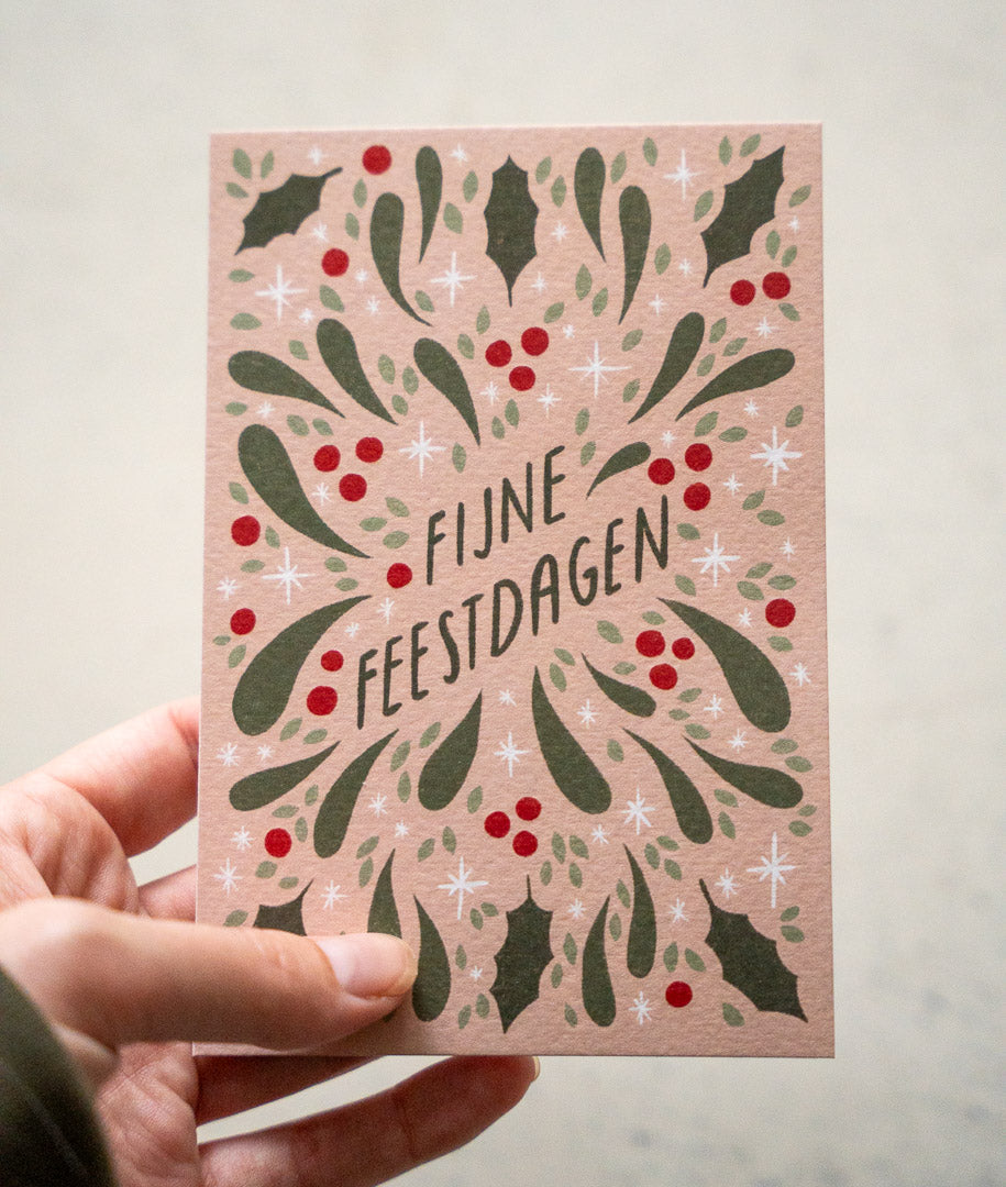 Kerstkaarten set van 5 - Cosy illustraties