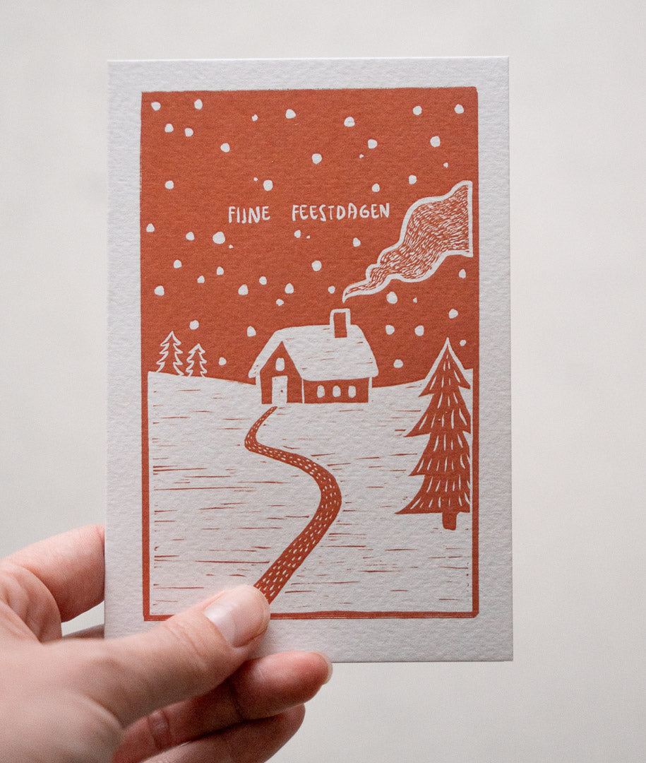 Kerstkaarten set van 5 - Minimalistische bergen