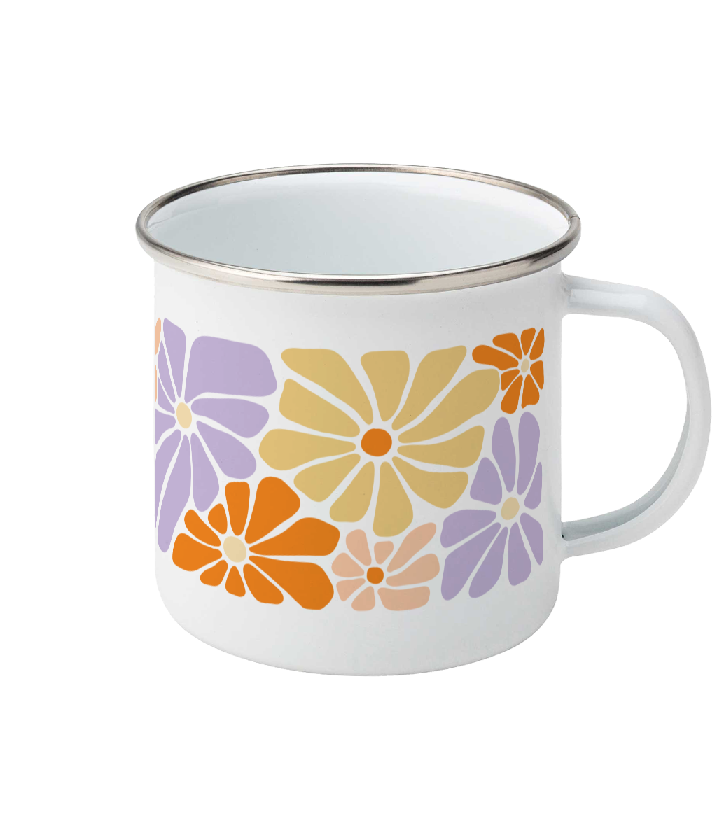 Emaille Mok - Pastel bloemen
