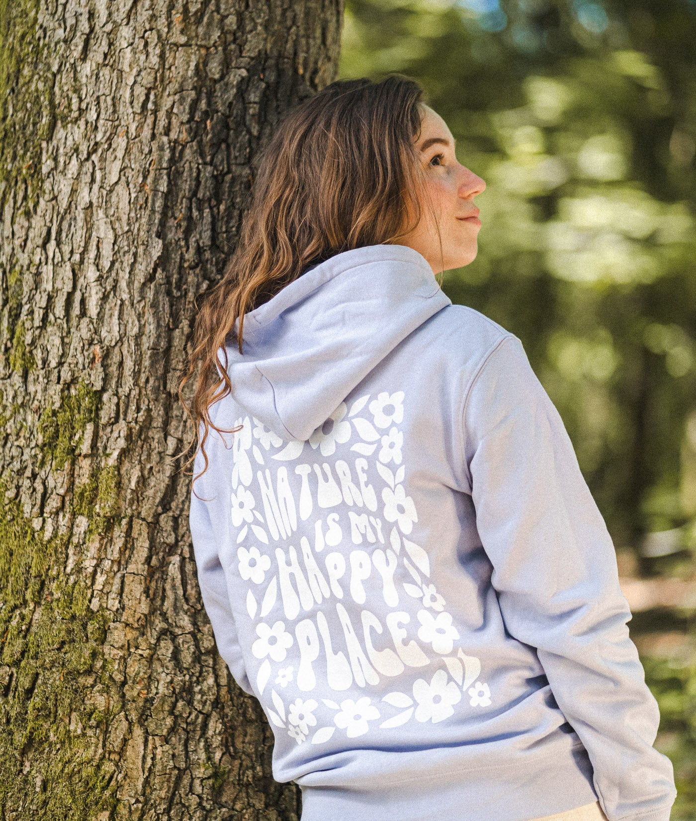 "Nature is my happy place" Hoodie - Bio katoen