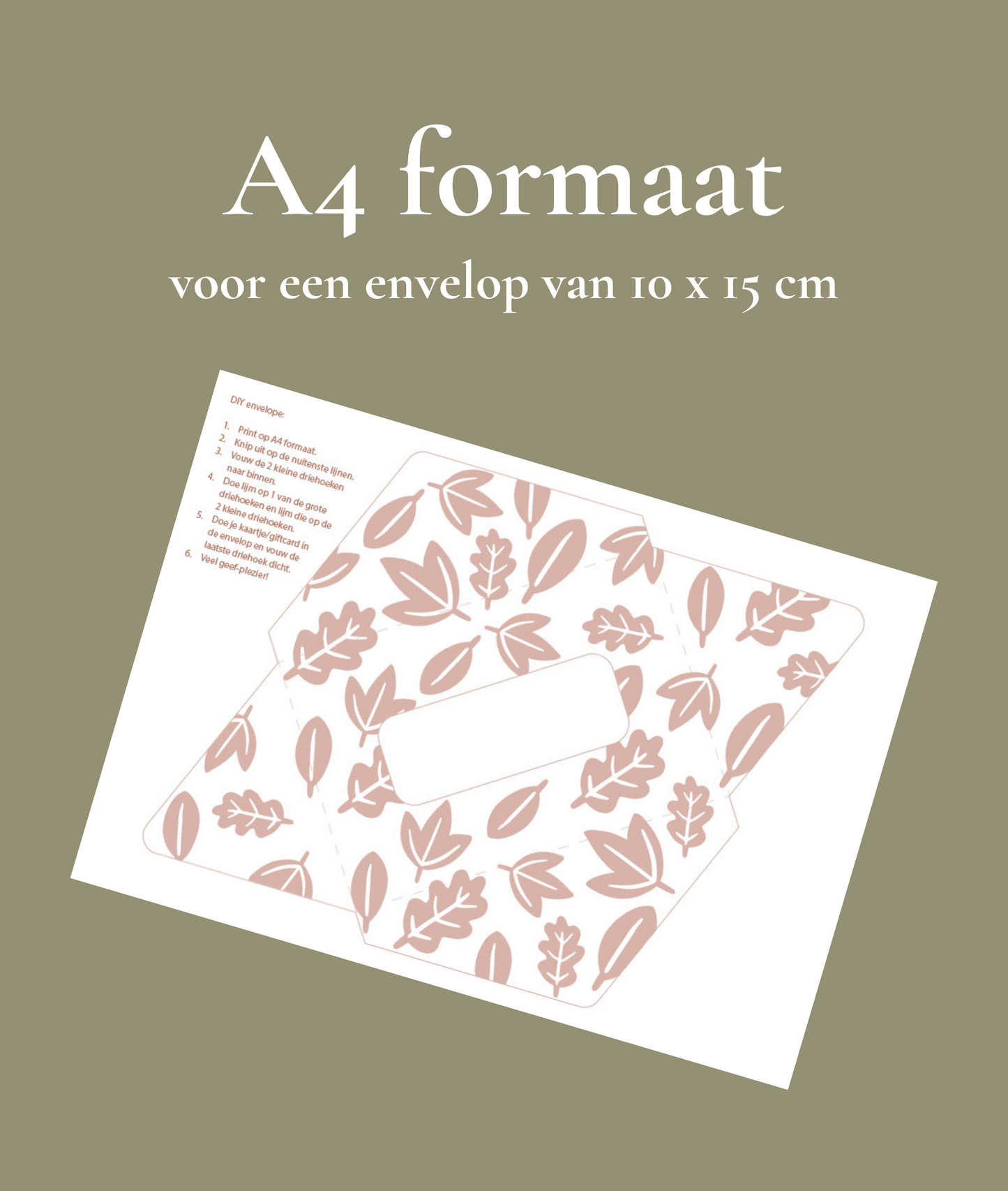 DIY Printbare envelop - Blaadjes
