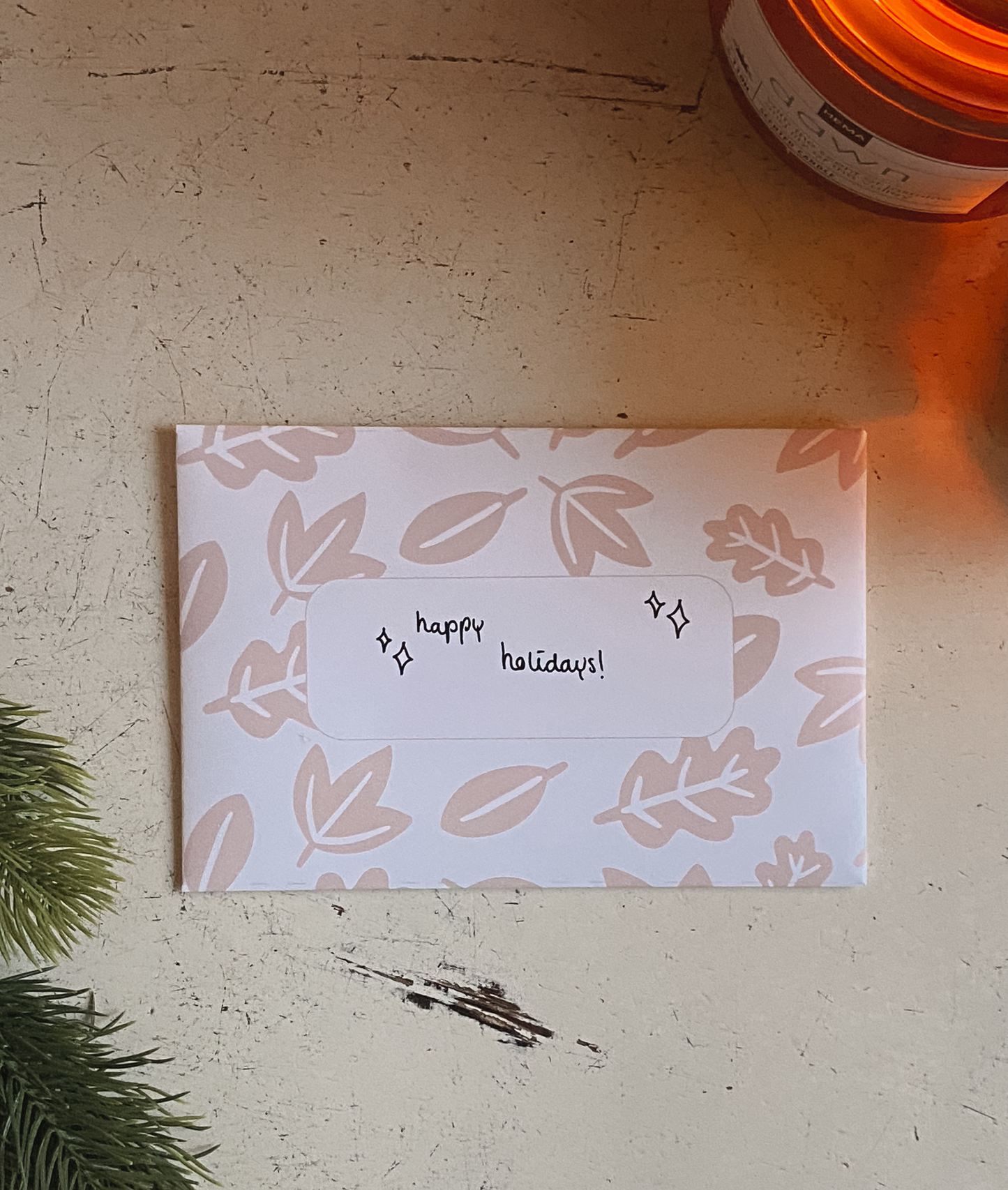 DIY Printbare envelop - Blaadjes