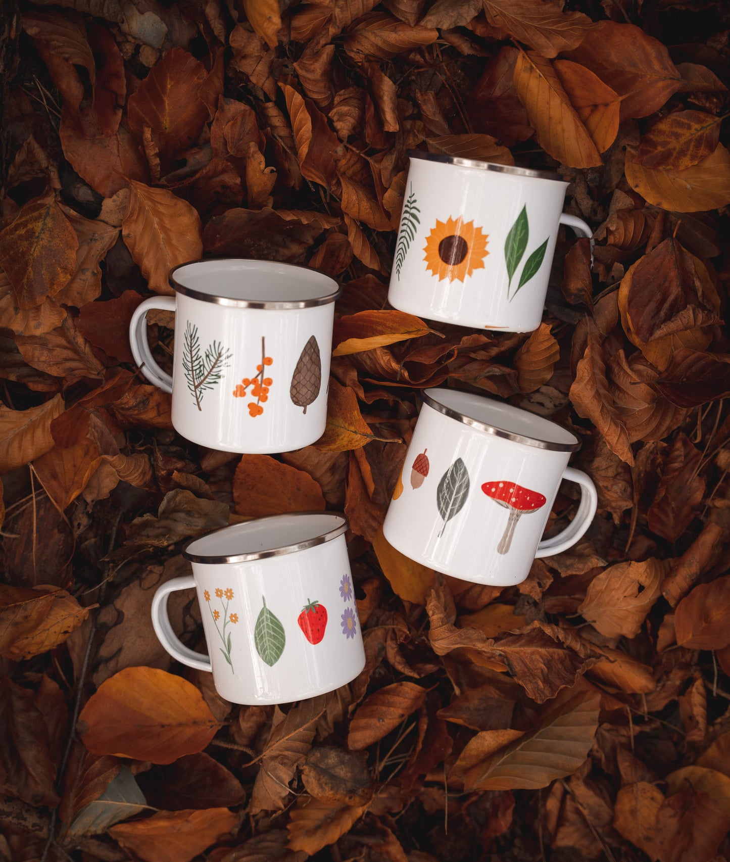 Emaille Seizoens Mok - Herfst