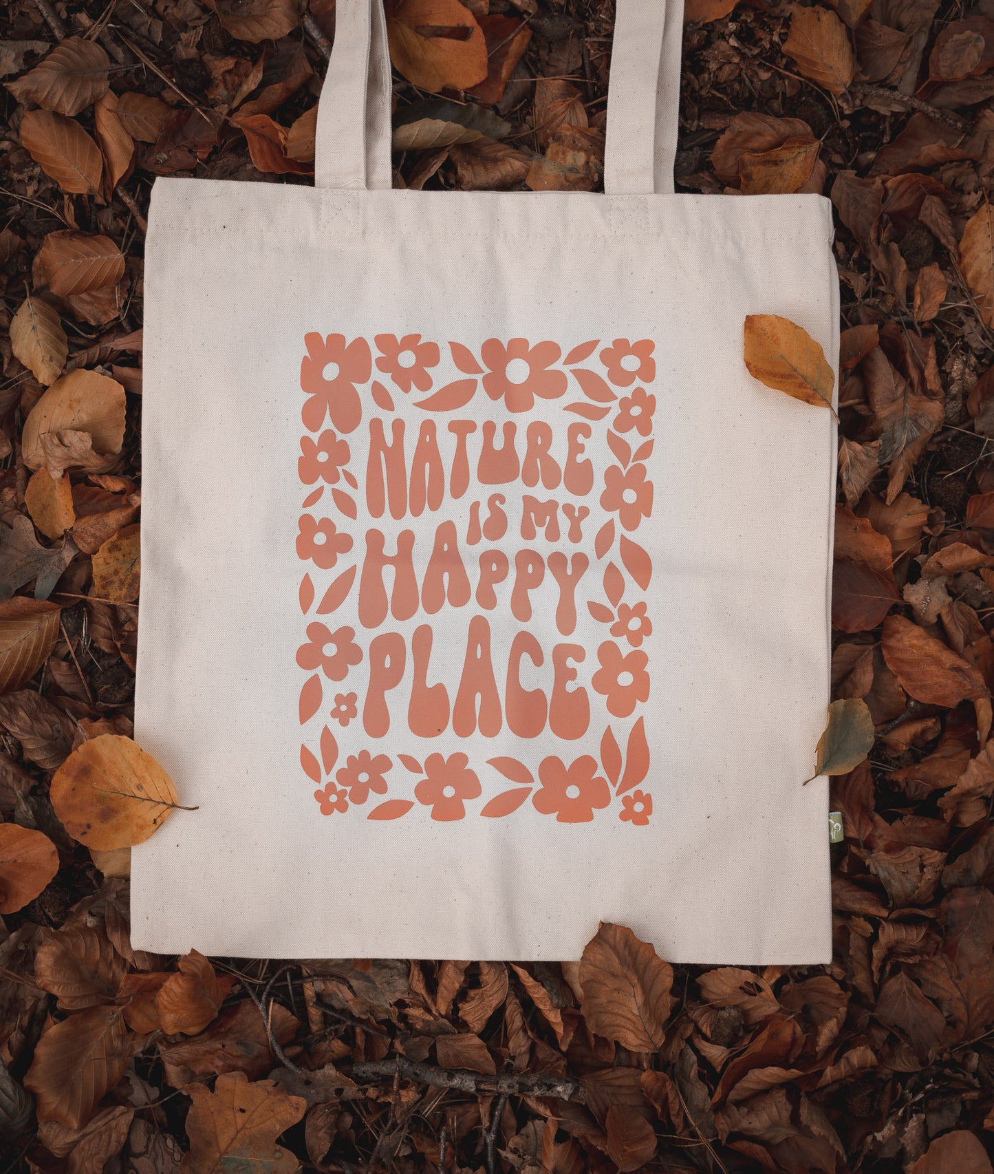 "Nature is my happy place" Tasje - Bio katoen