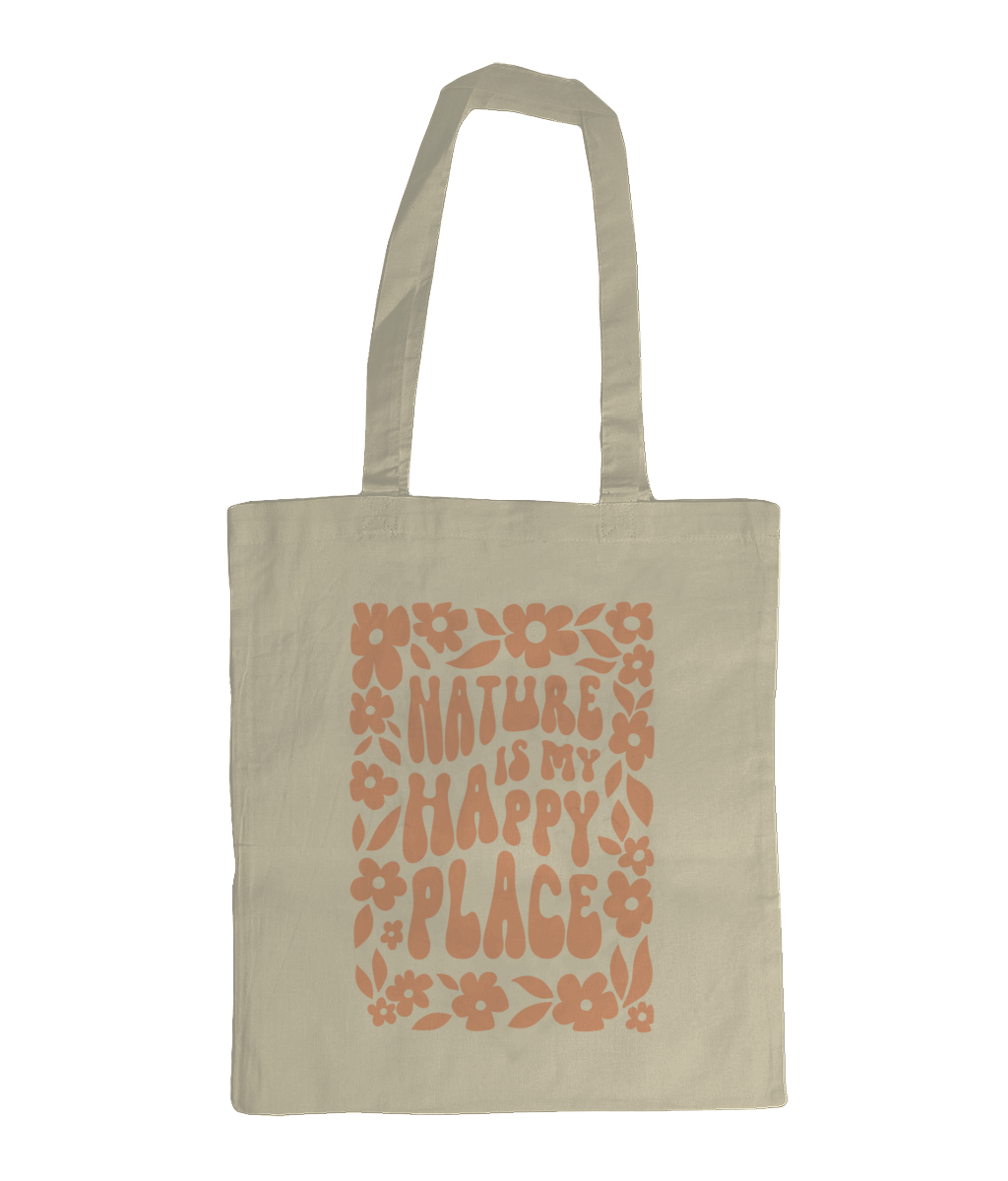 "Nature is my happy place" Tasje - Bio katoen