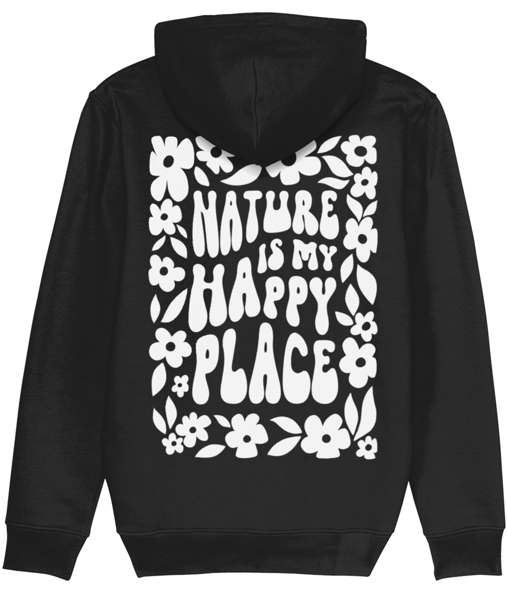 "Nature is my happy place" Hoodie - Bio katoen