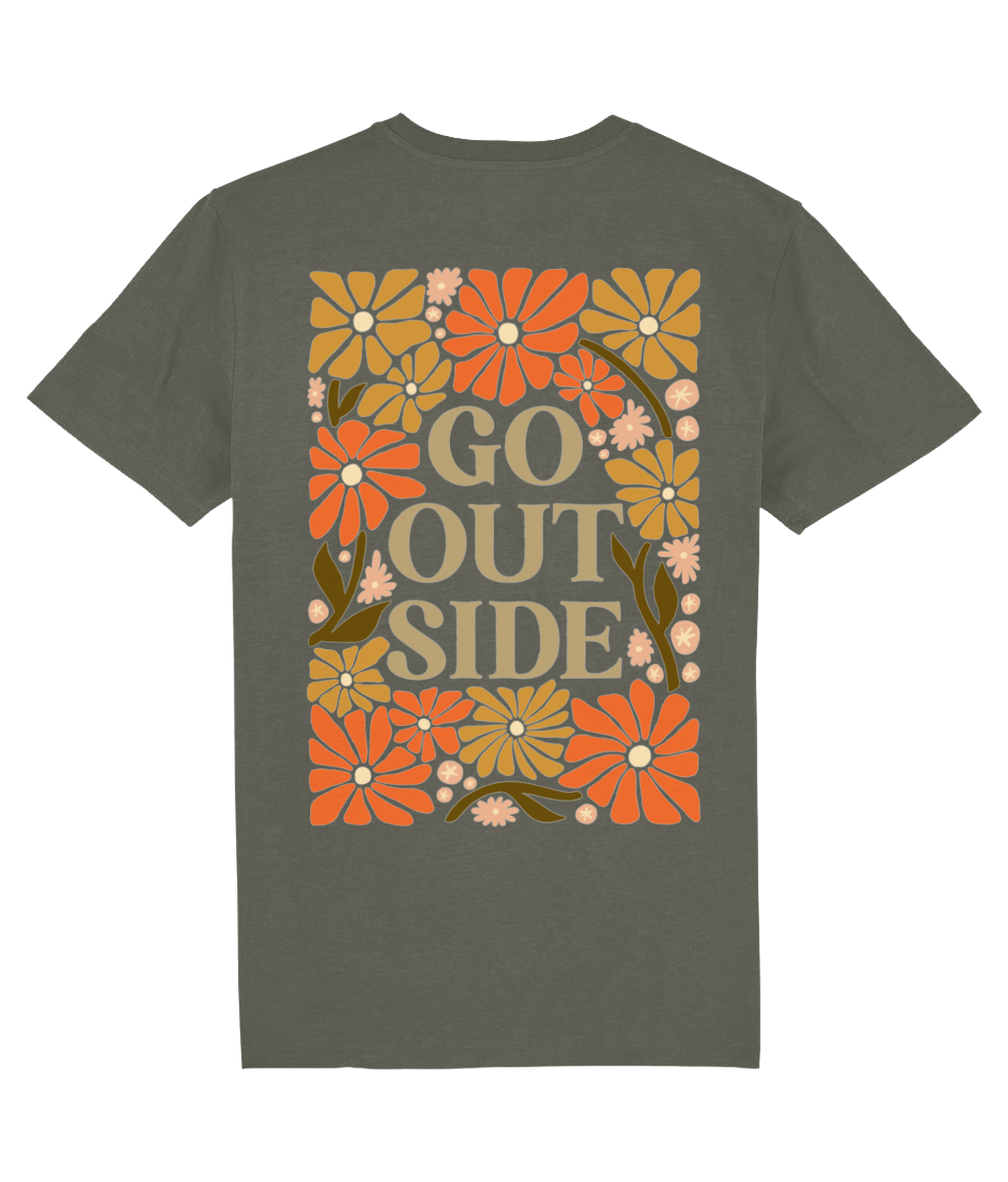 Shirt - Go Outside bloemenpatroon