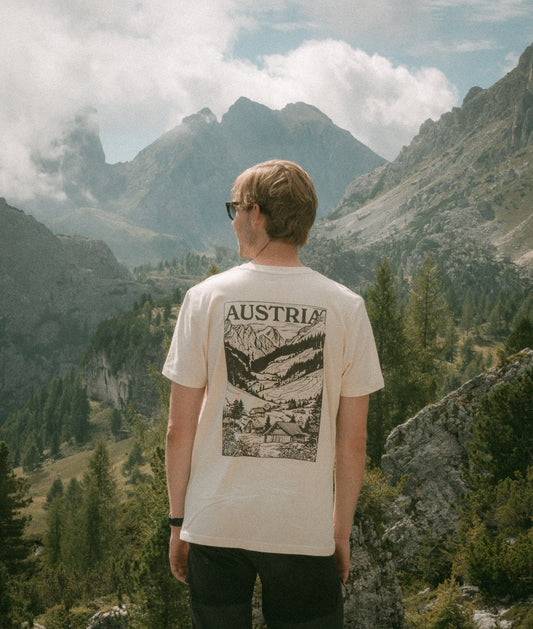 Shirt - Oostenrijkse bergen zwart/wit