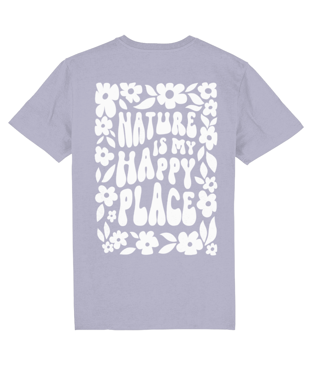 "Nature is my happy place" Shirt - Bio katoen