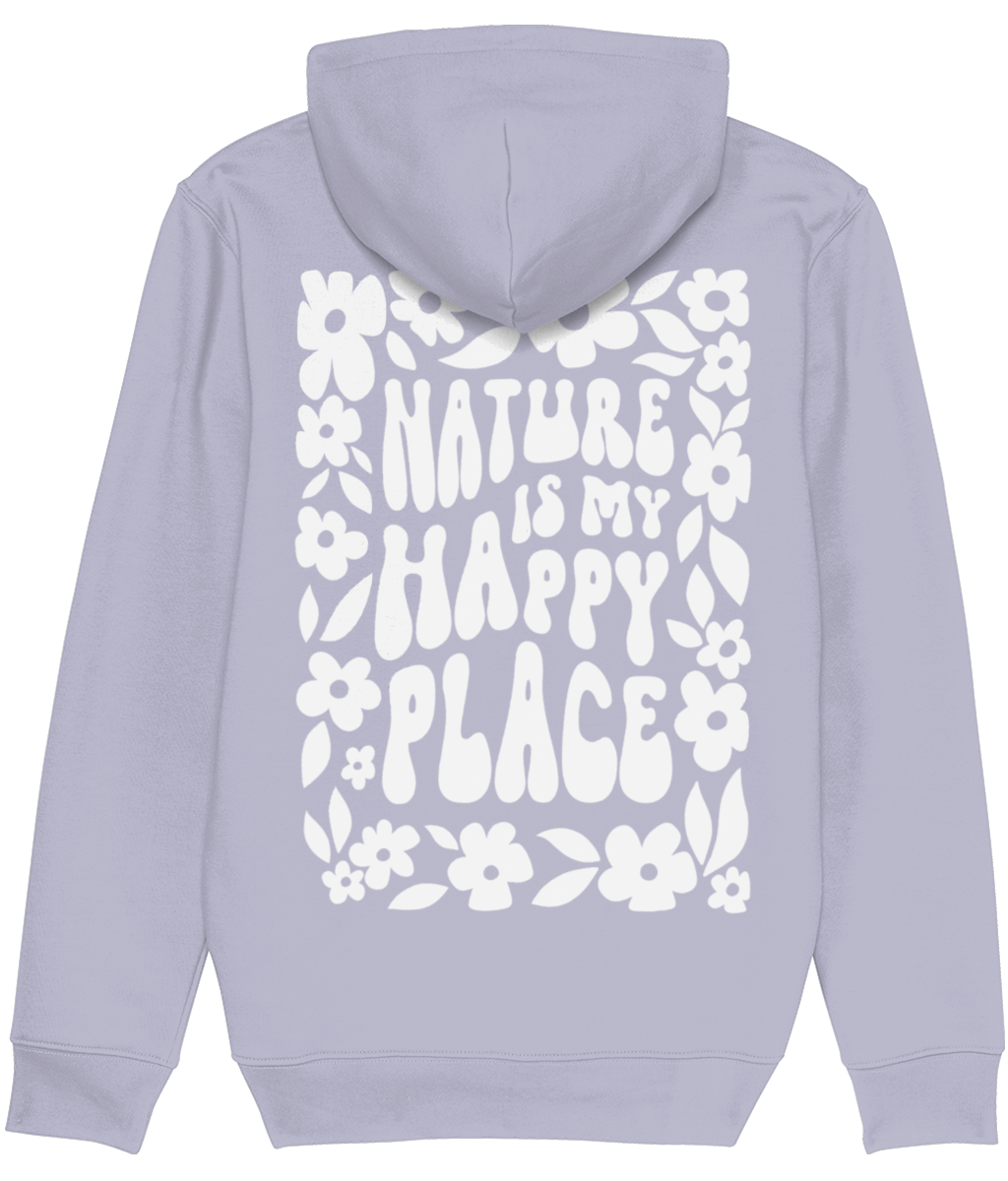 "Nature is my happy place" Hoodie - Bio katoen